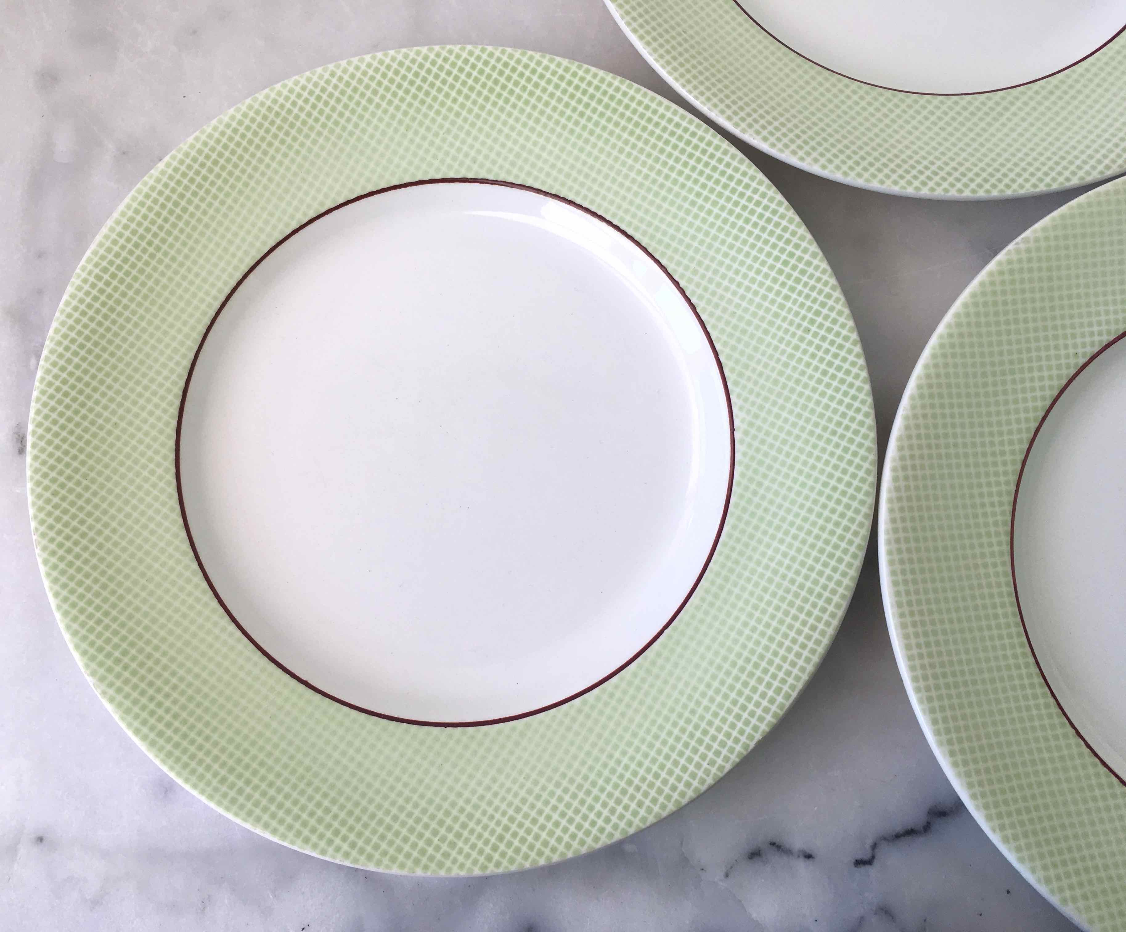 Set 12 flat plates Salins earthenware