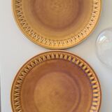 Vintage ceramic plate pair honey - Kera Vitral, Czechoslovakia