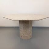 Vintage 70s 80s Octagonal Marble Dining Table