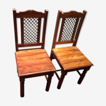 2 chaises indiennes, bois exotique