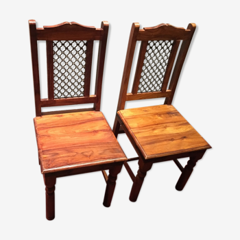 2 Indian chairs, exotic wood