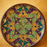 Large artisanal plate from Fès – 38 cm – Painted Moroccan ceramic