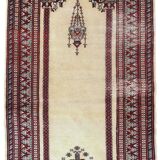 Vintage Pakistani carpet Lahore handmade 77cm x 140cm 1960s, 1C716