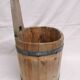 Tub / seille in laid, old swiss wooden cache pot planter, savoie