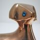 Chien sculptural laiton vintage années 60-70