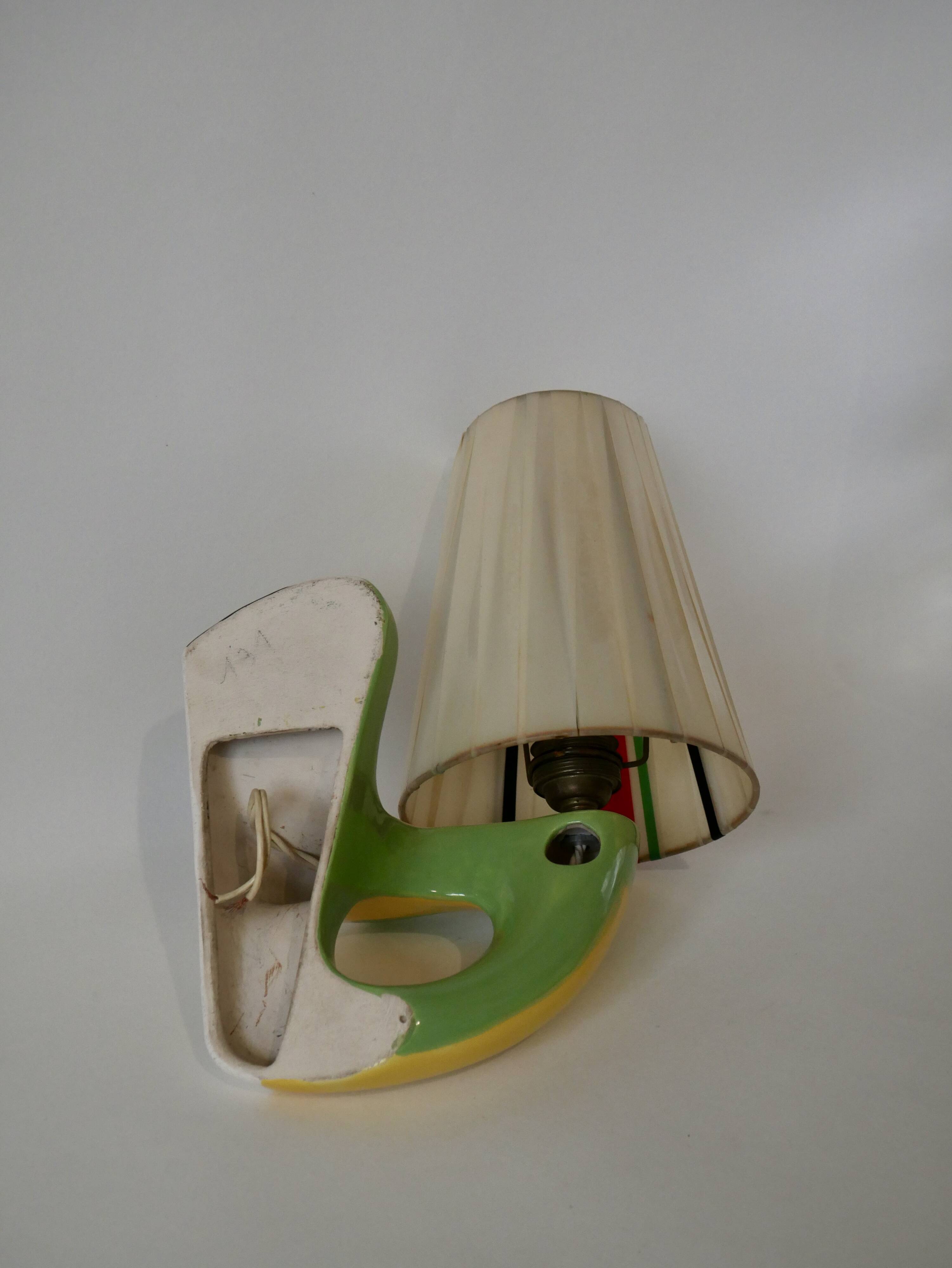 Mid-century design ceramic wall lamp circa 1950