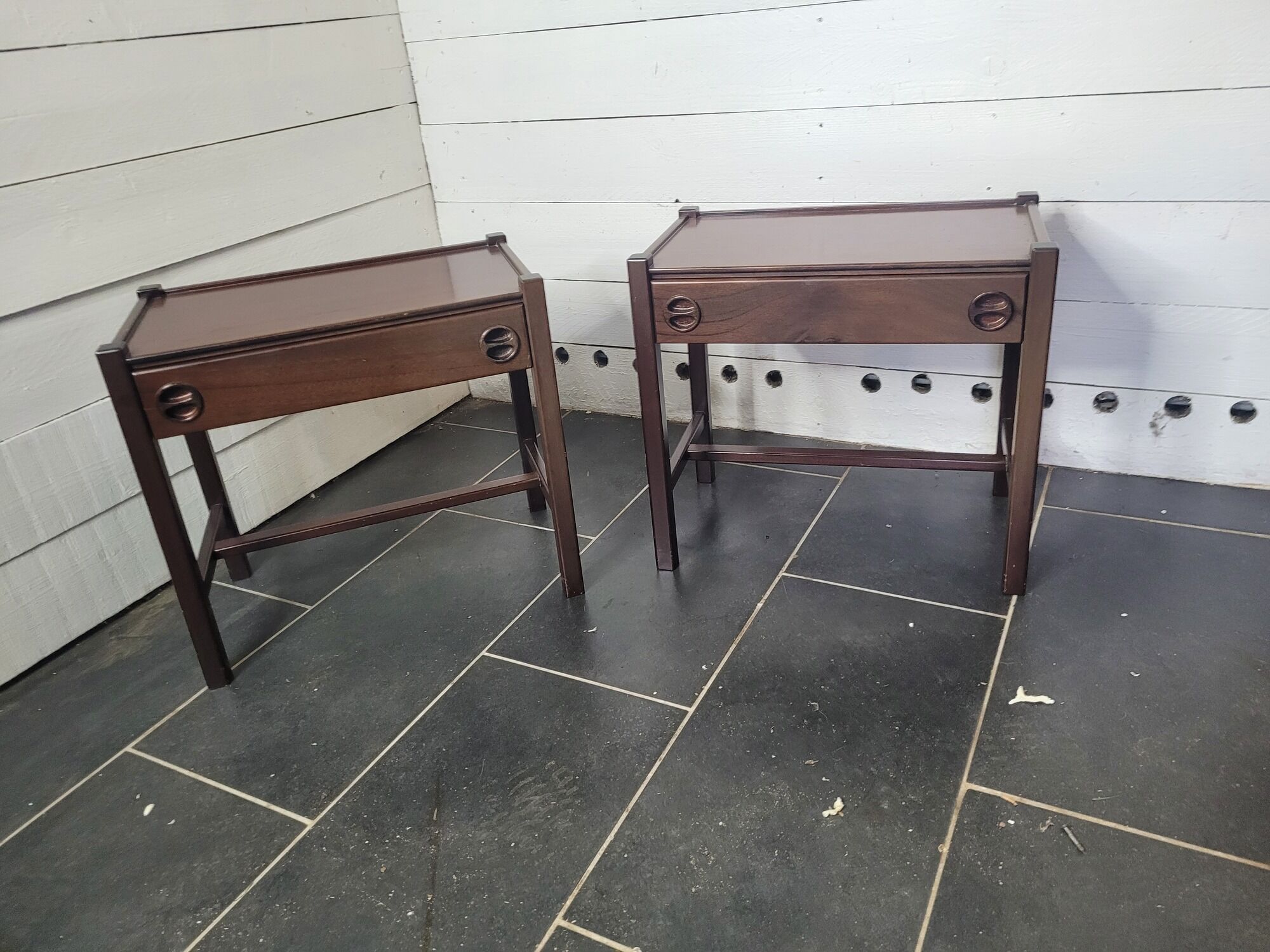 Pair of Scandinavian mahogany bedside tables from the 60s