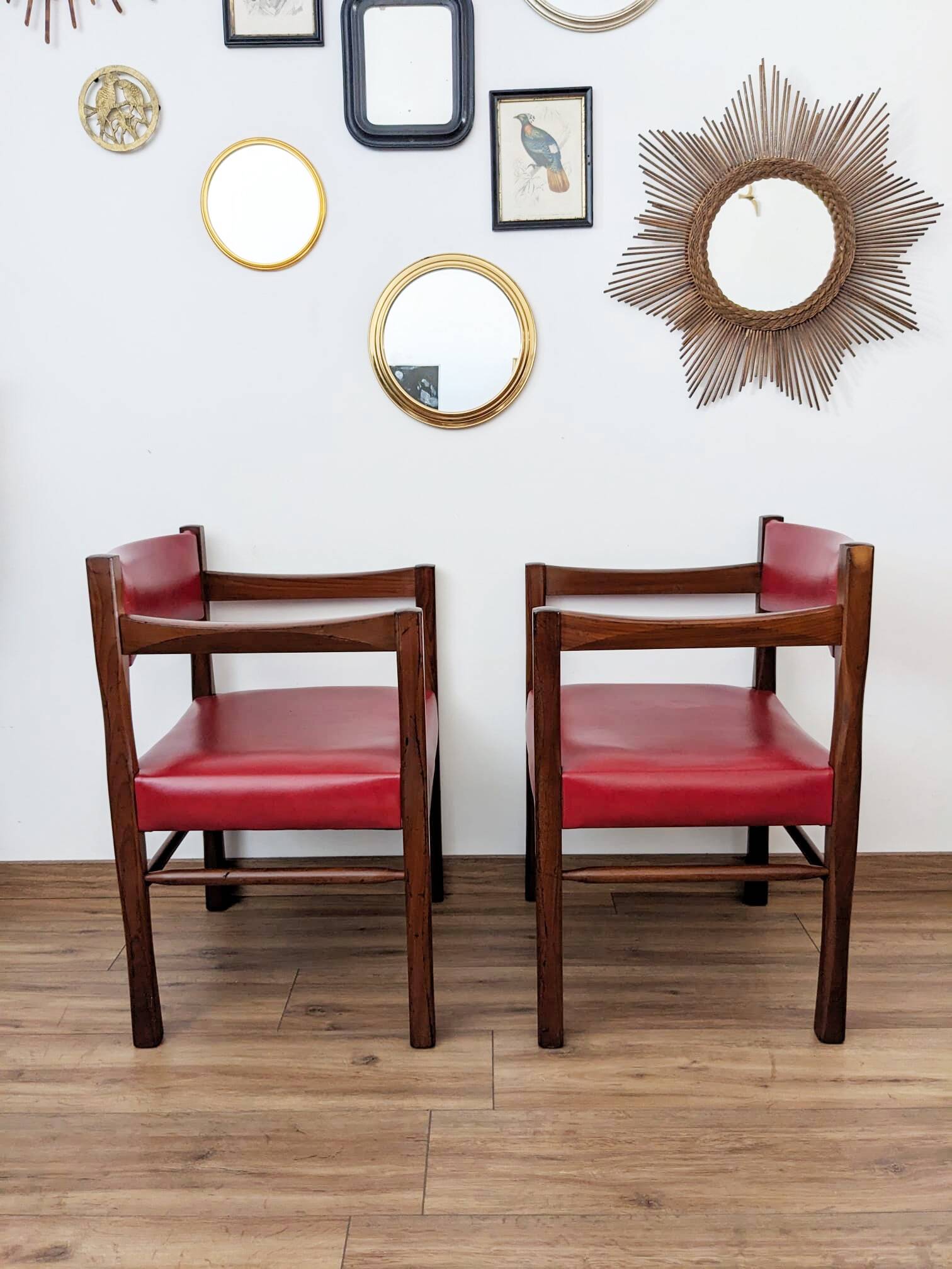 Set of two vintage bridge armchairs
