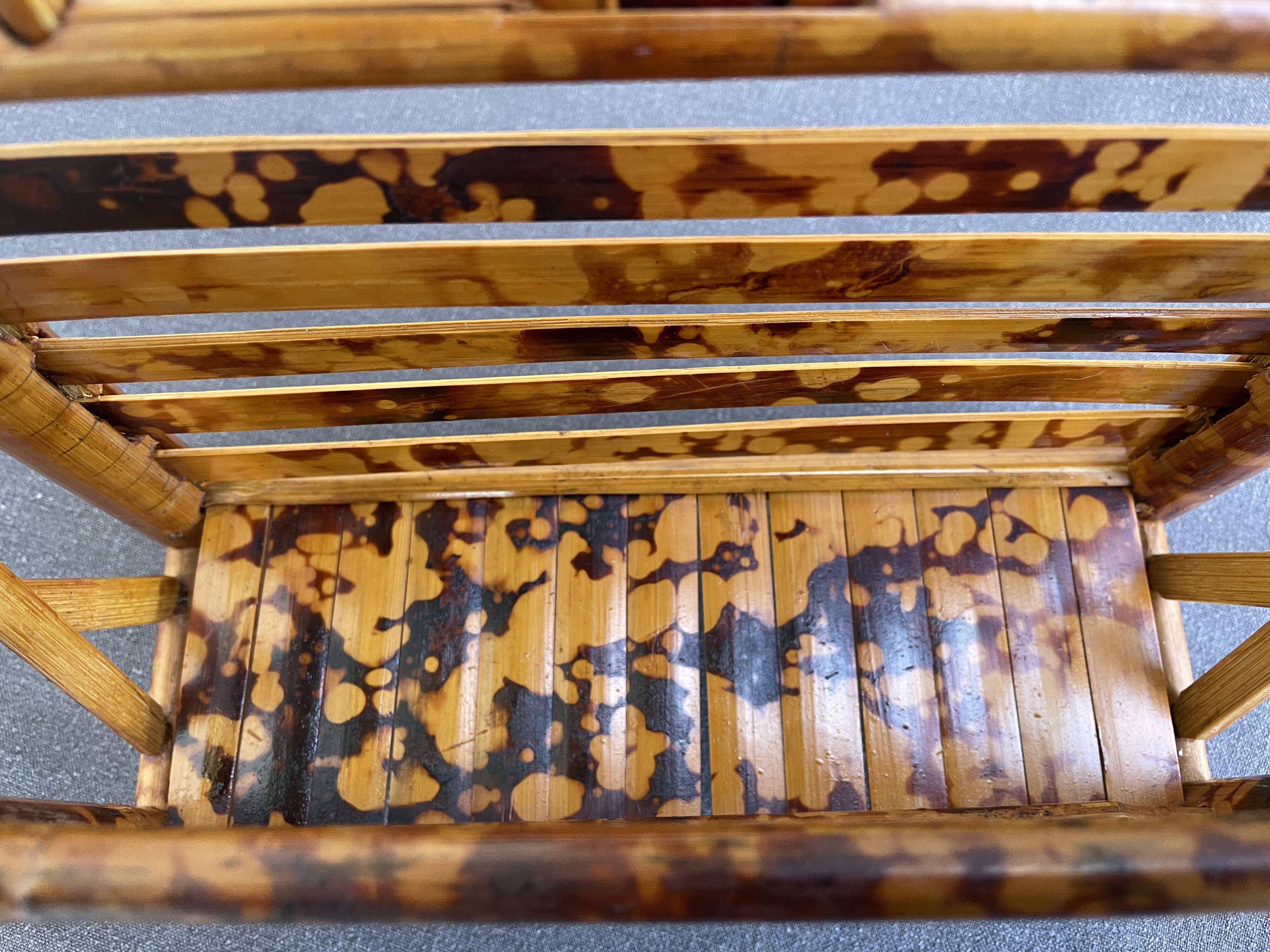 Vintage bamboo tiger wall shelf from the 70s.