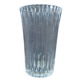 Large glass vase with vertical fluting – 24 cm