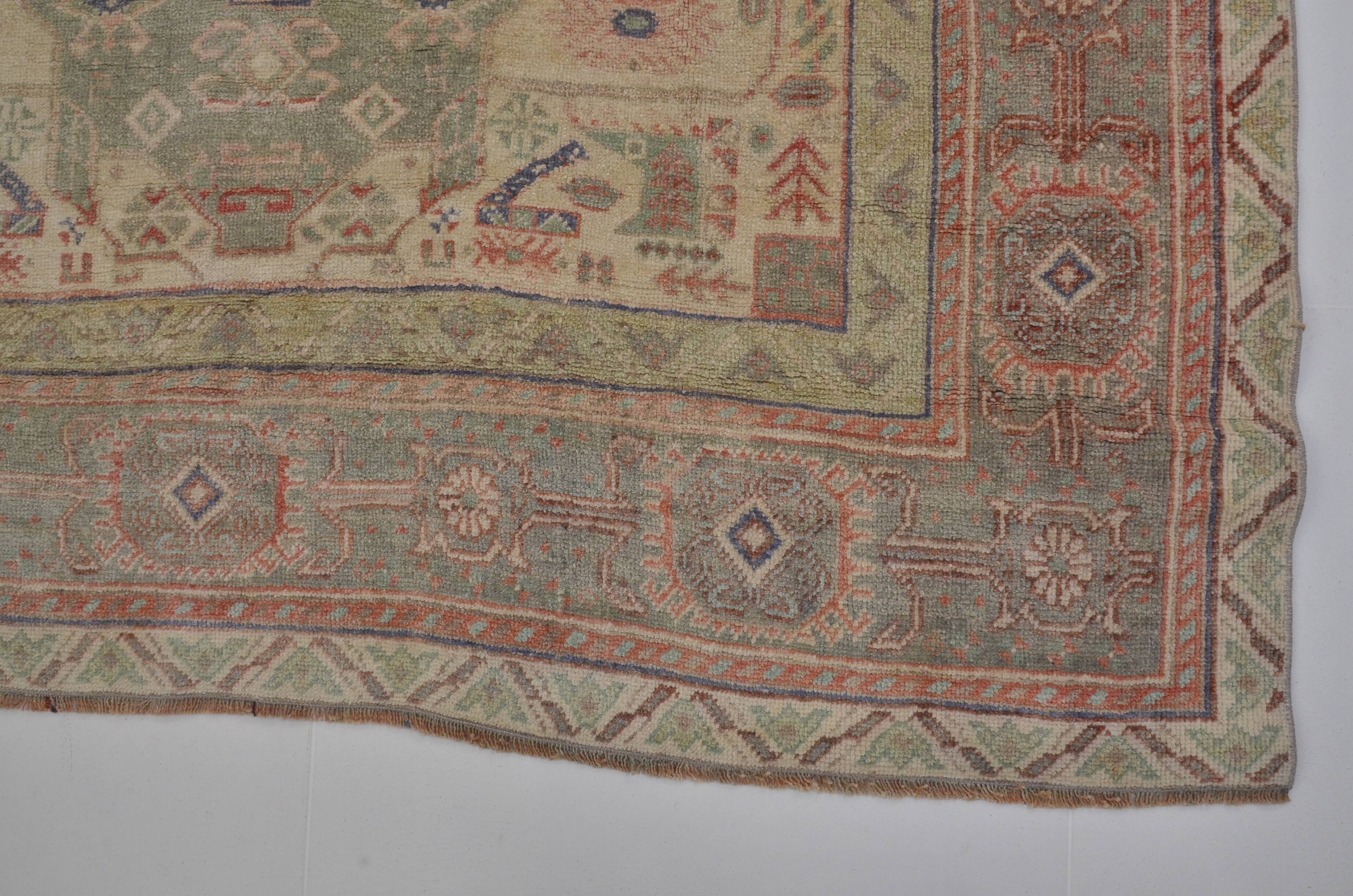 Oushak Handknotted Vintage Rug sku 1453