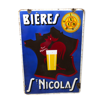 Enamelled plate beer St Nicolas