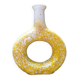 Vase Tamegroute Jaune trou central, Céramique Maroc, Décoration intérieure