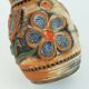 1960s bay ceramic vase multi-color relief flower decor model 94 17