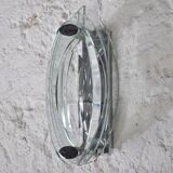 Crystal and steel wall light, Italy, 1960s.