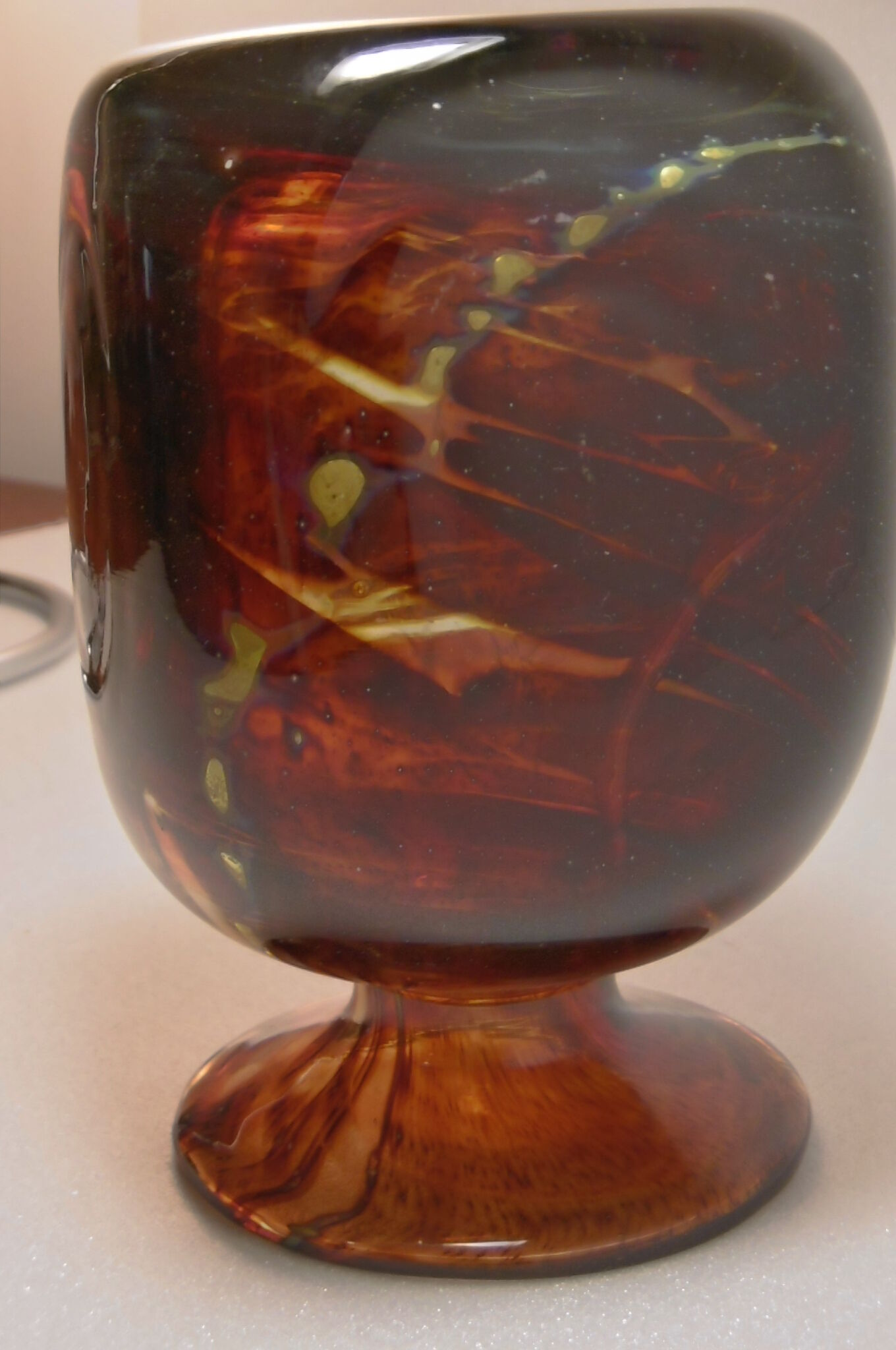 Amber-colored vase by Mdina