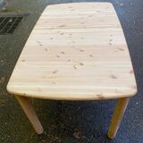 Scandinavian extendable dining table renovated in solid wood 180cm