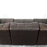 Canapé trois places De Sede DS-11 en cuir marron chocolat