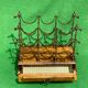 1950s Italian brass and wood wine rack with drawer