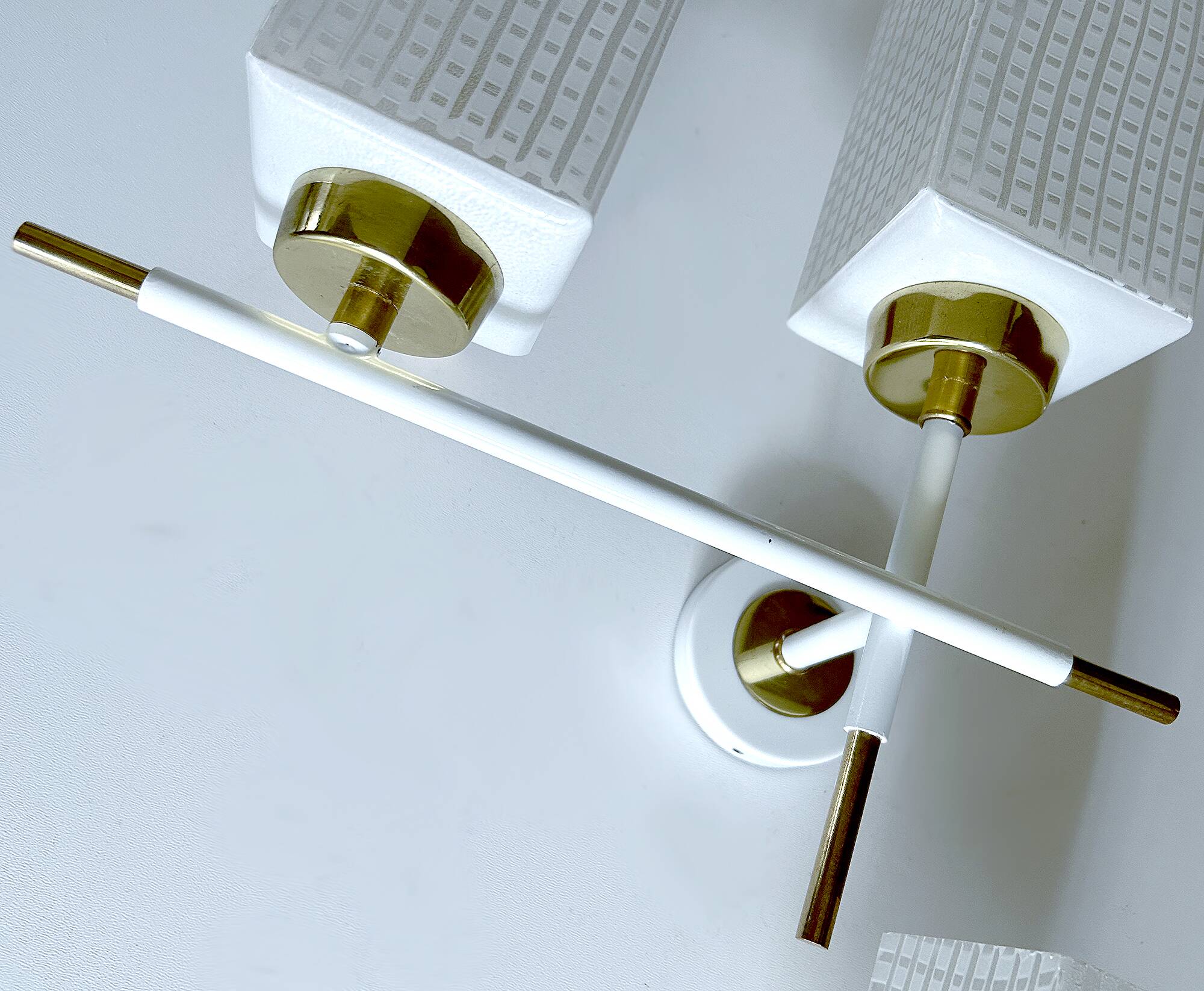 Pair of vintage architectural wall lights, 1960s