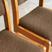 Set of 4 vintage chairs from the 70s/80s – Brown chocolate wood and fabric