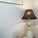 Large turned white wooden lamp