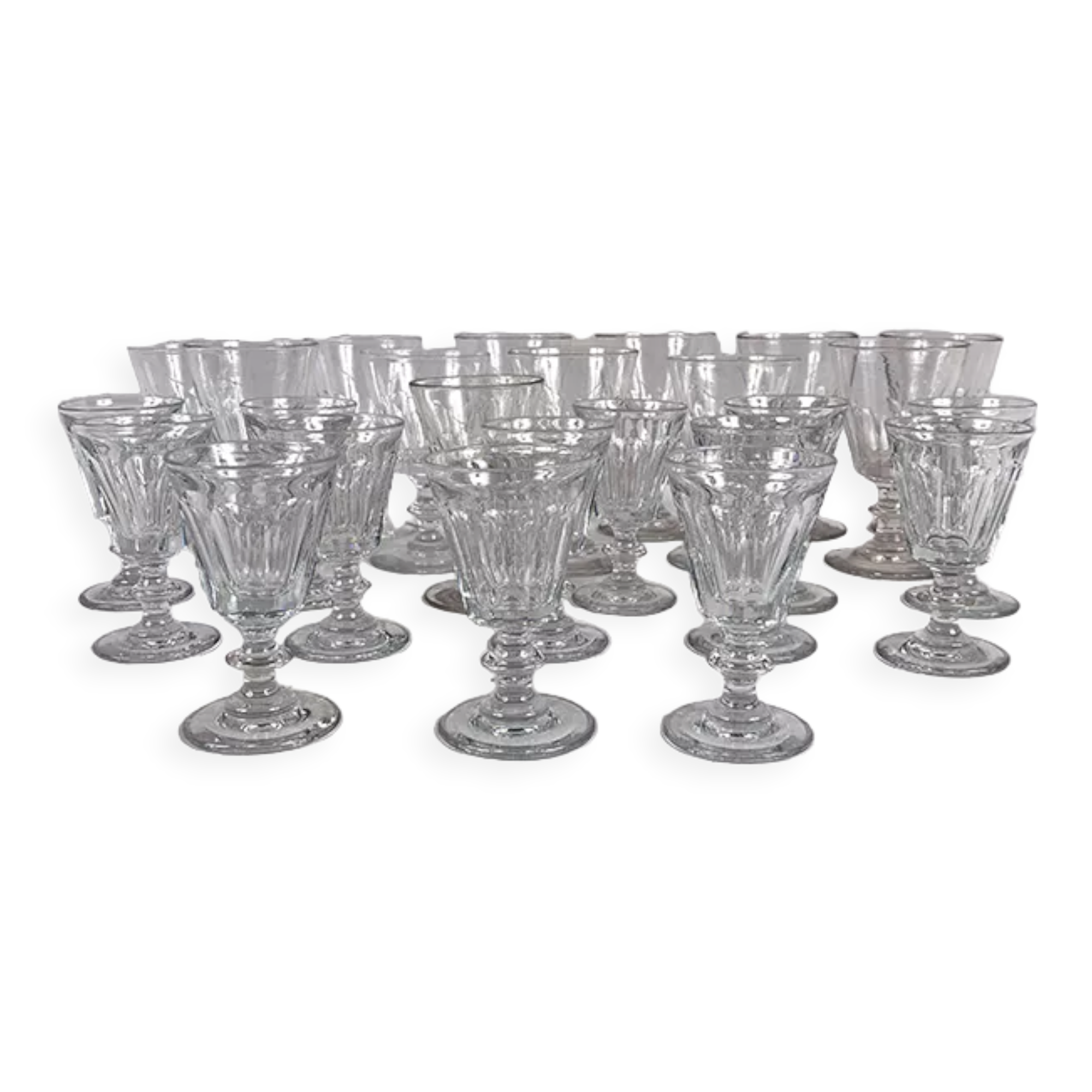 Series of twenty-five crystal stemmed glasses