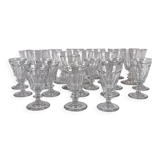Series of twenty-five crystal stemmed glasses
