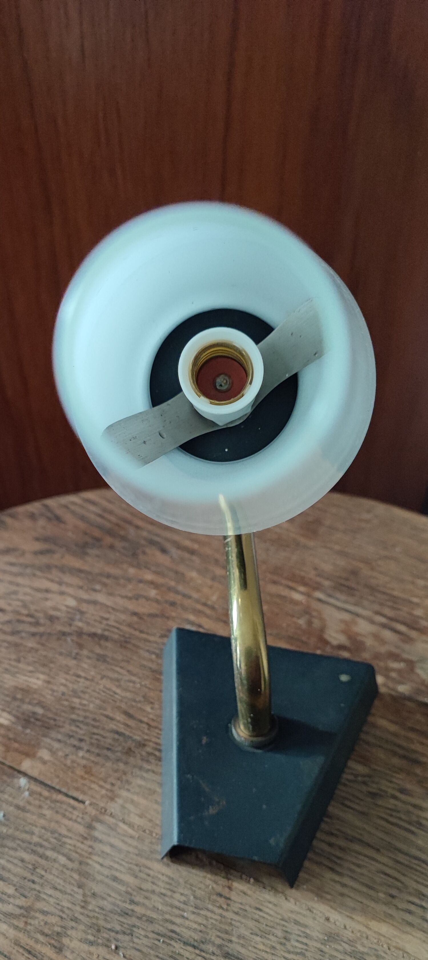 Brass and opaline wall lamp 1950