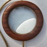 Scandinavian design magnifier wood and brass