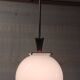 25 cm opaline globe and brass pendant light - 1940s/1950s