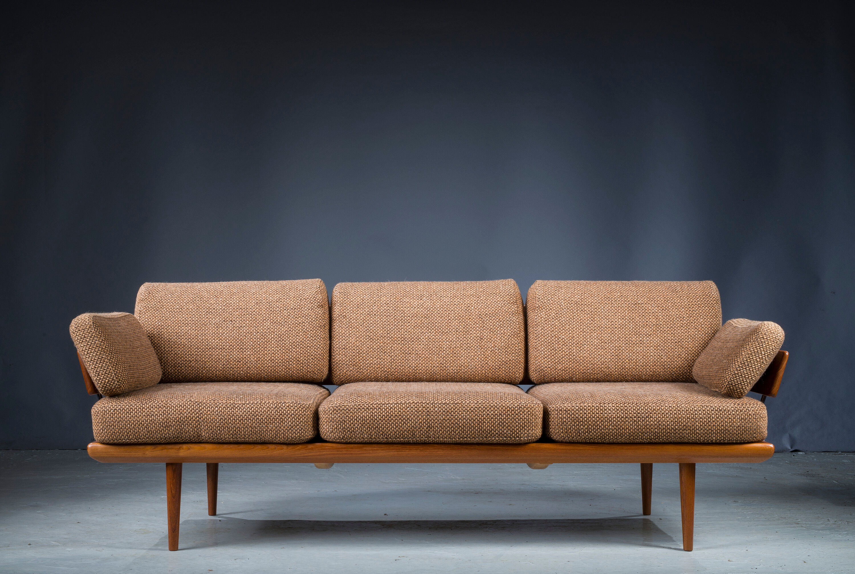 Danish Teak Fd 417 3 Seats Sofa Model Minerva by Peter Hvidt and Orla Molgaard-Nielsen for France &