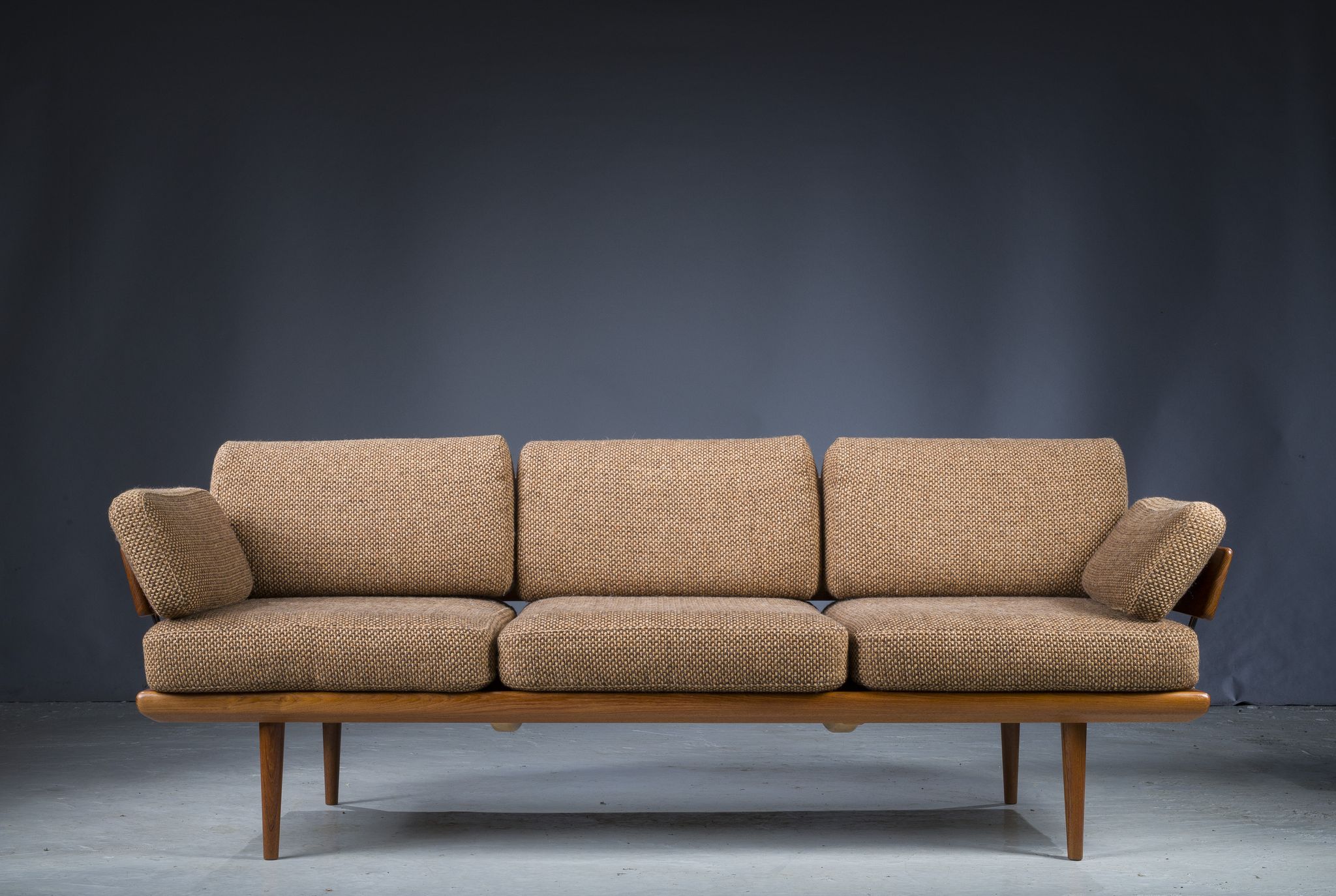 Danish Teak Fd 417 3 Seats Sofa Model Minerva by Peter Hvidt and Orla Molgaard-Nielsen for France &