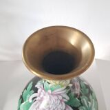 Asian art china xx - bronze vase with cloisonné enamels - height: 32 cms