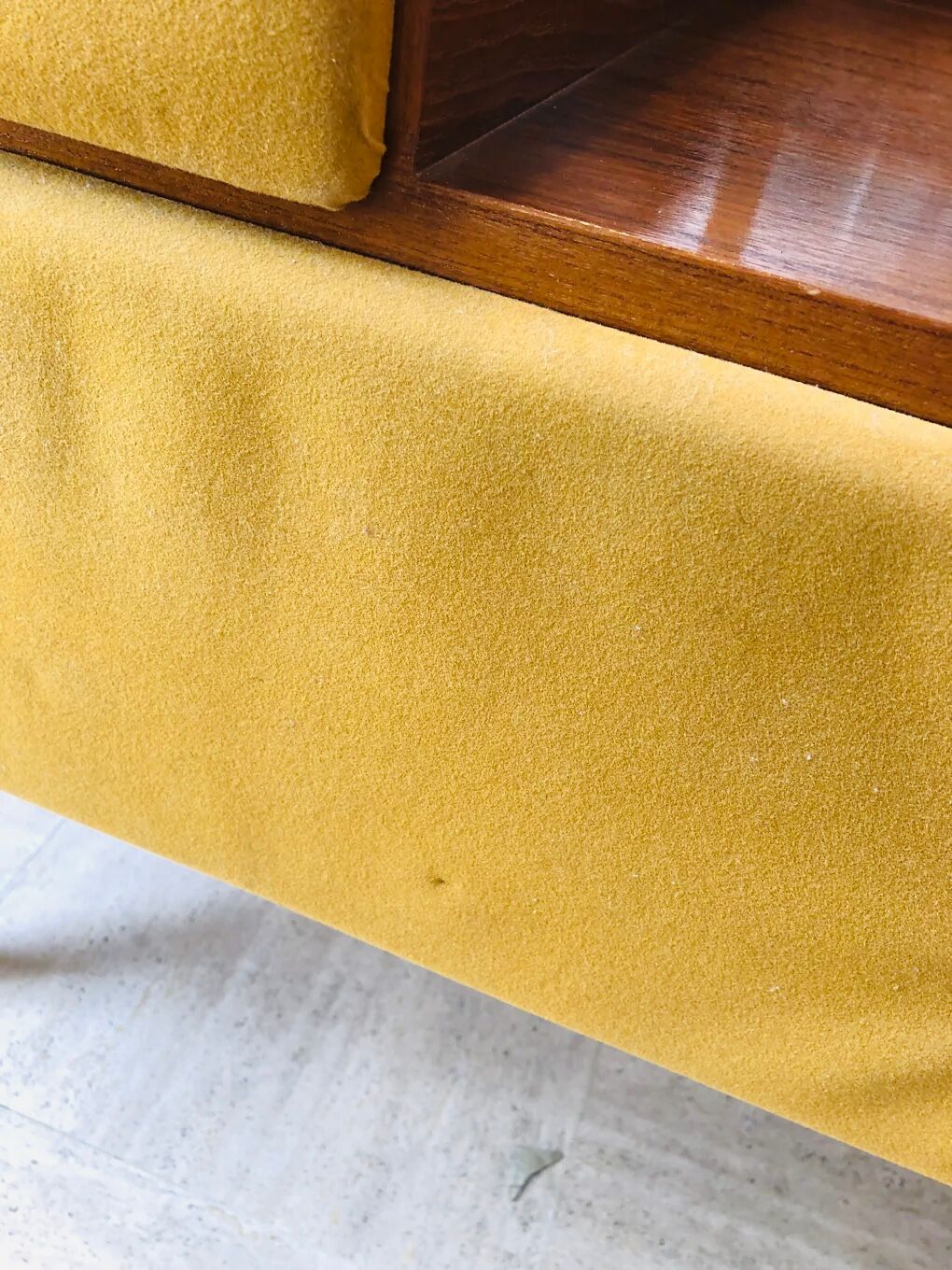Vintage velvet dressing table, Roger Landeau, 1970