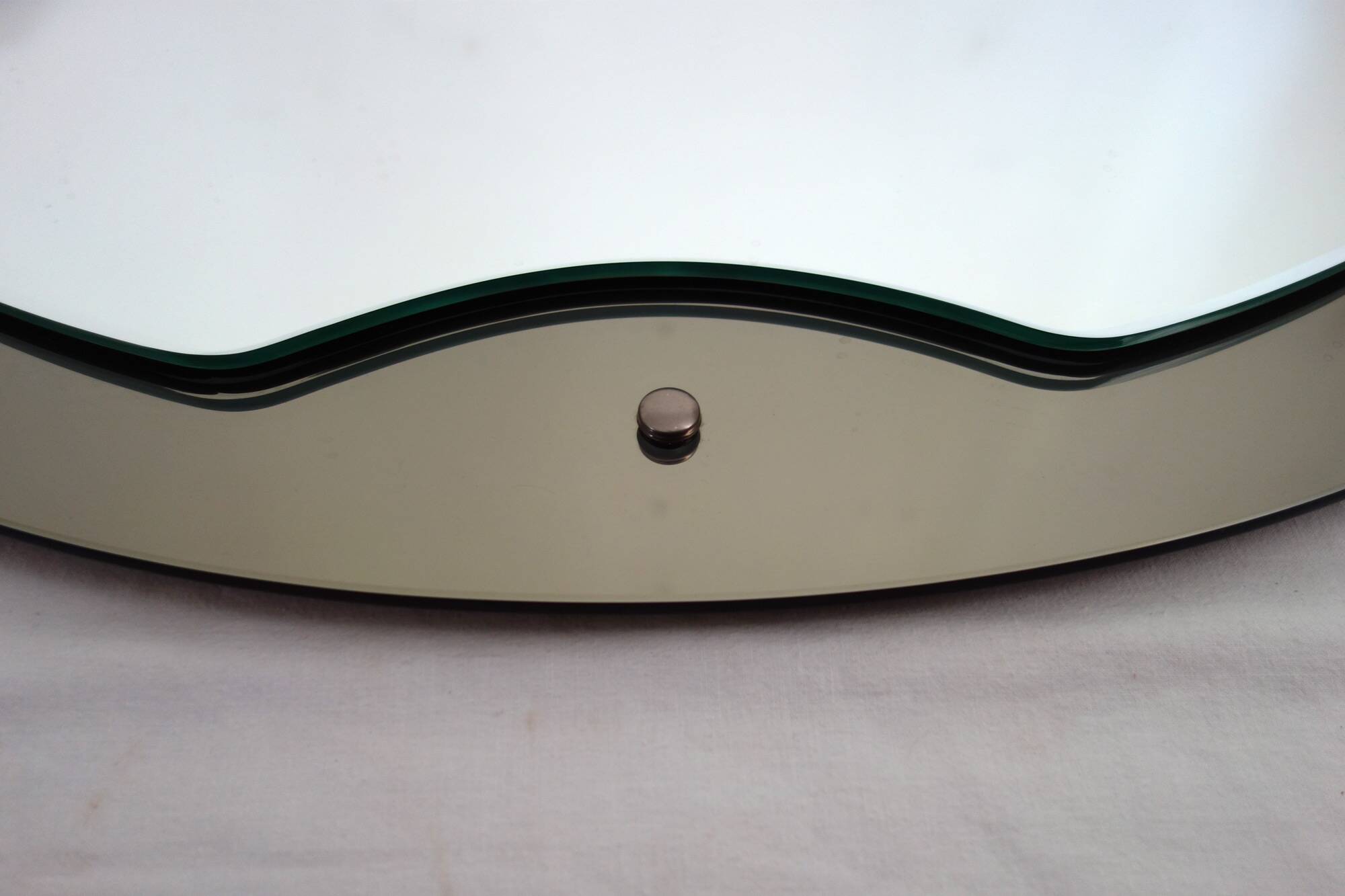 Beveled oval mirror by Lupi Cristal Luxor, Italy, 1970s