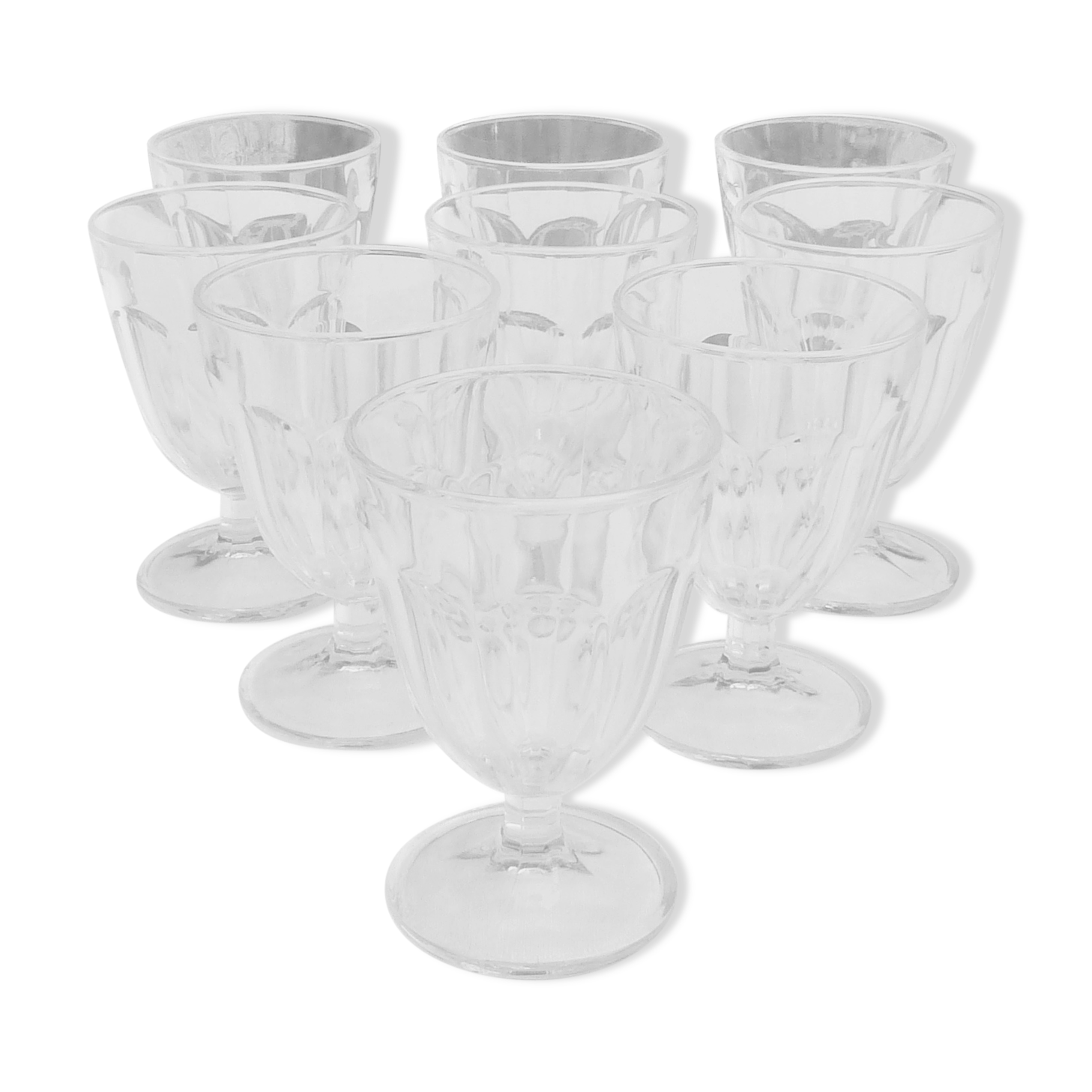 Set of 9 Arc stemmed glasses