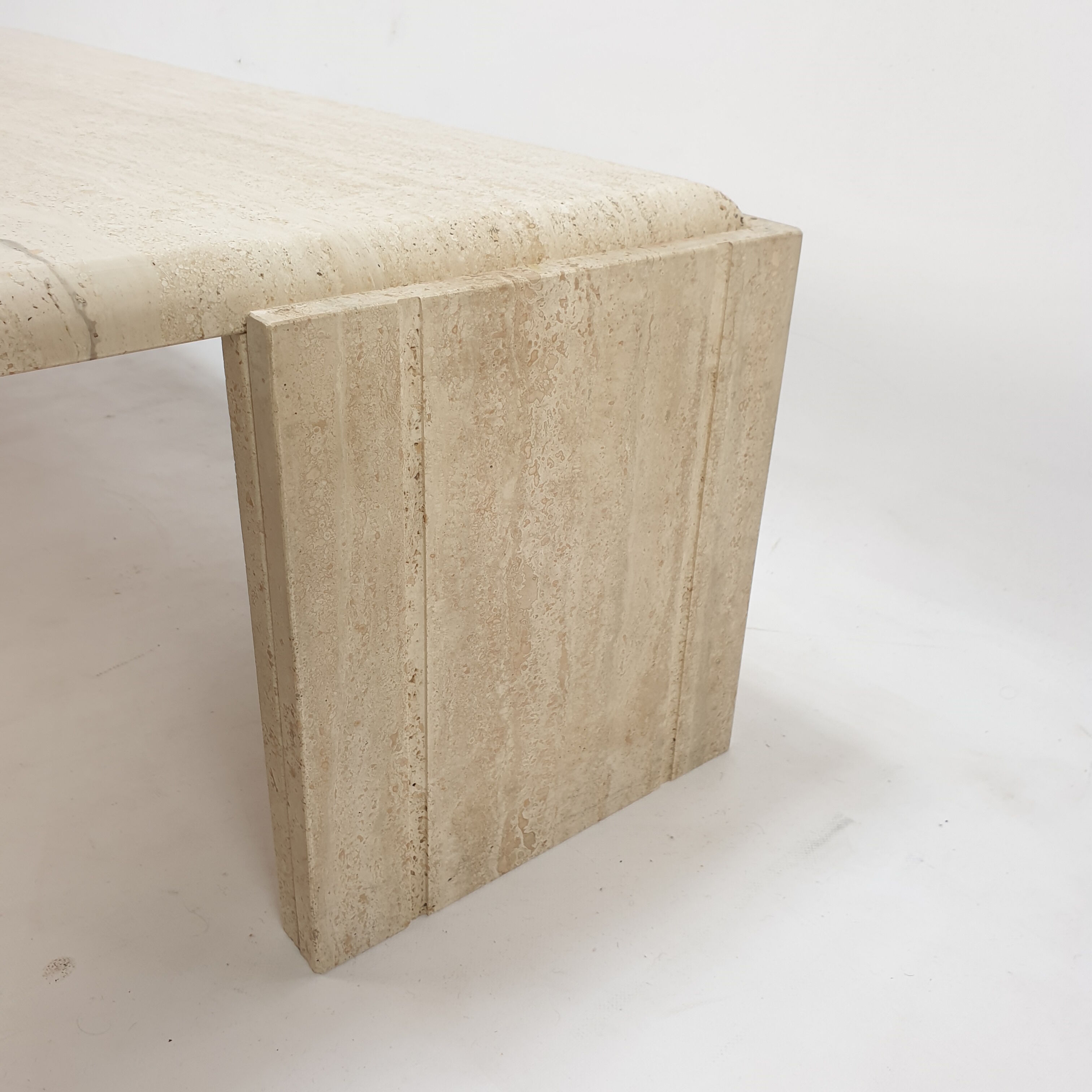 Italian travertine coffee table, 1980s