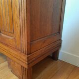 3-door Art Deco Parisian wardrobe and bevelled mirror