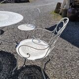 Old wrought iron garden furniture 3 armchairs + 2 chairs