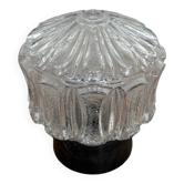 Antique Vintage Black Bakelite Mold Glass Ceiling Light