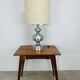 70s space age lamp, chrome and brushed aluminum