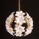 Set of 2 Murano Spherical Chandelier Full of White Flowers, 1980s