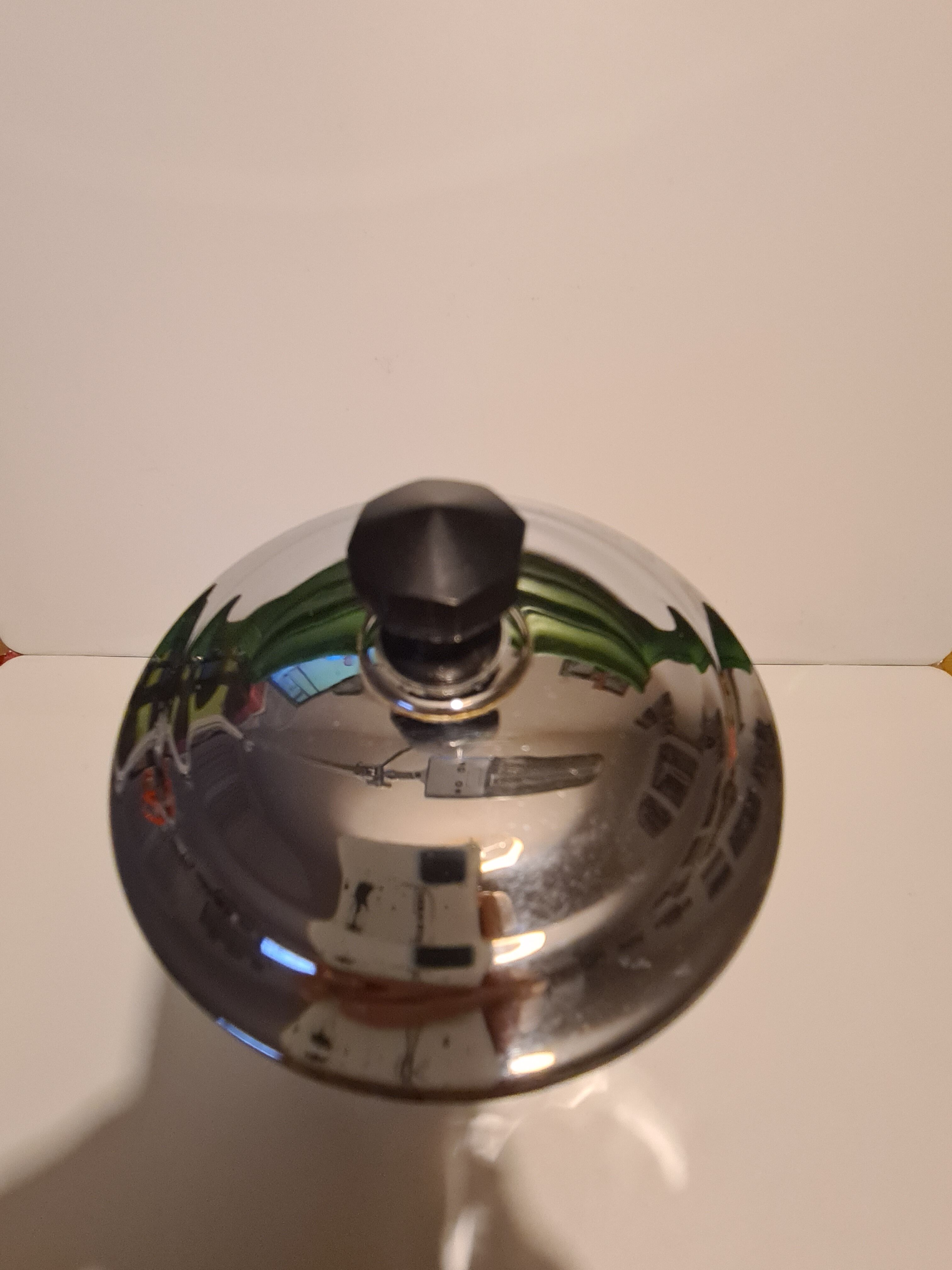 Coffee pot in chromed copper trademark