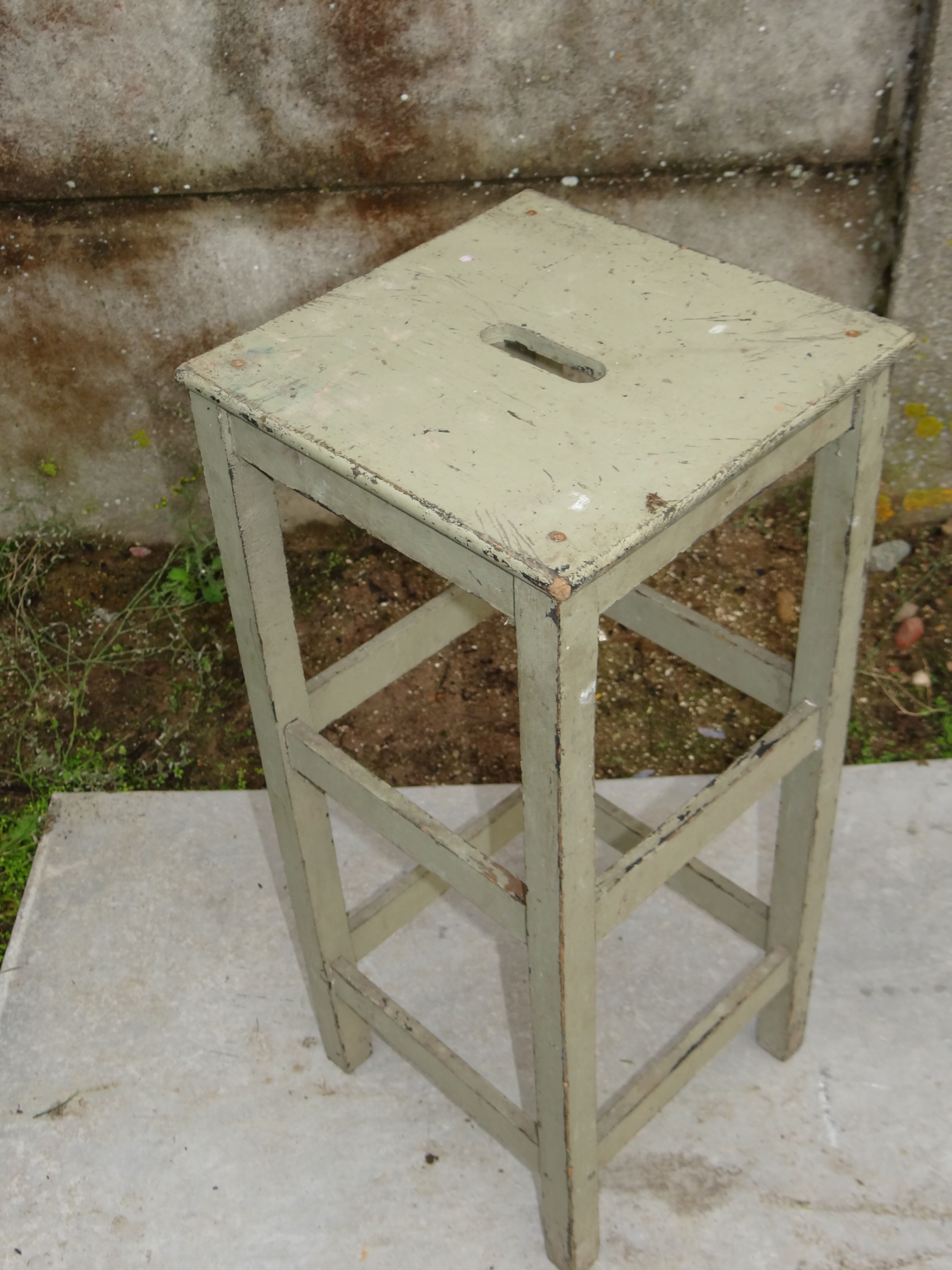 40-50 year workshop stool beautiful patina