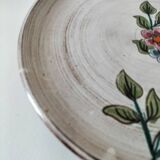 Assiette grès émaillé motif floral