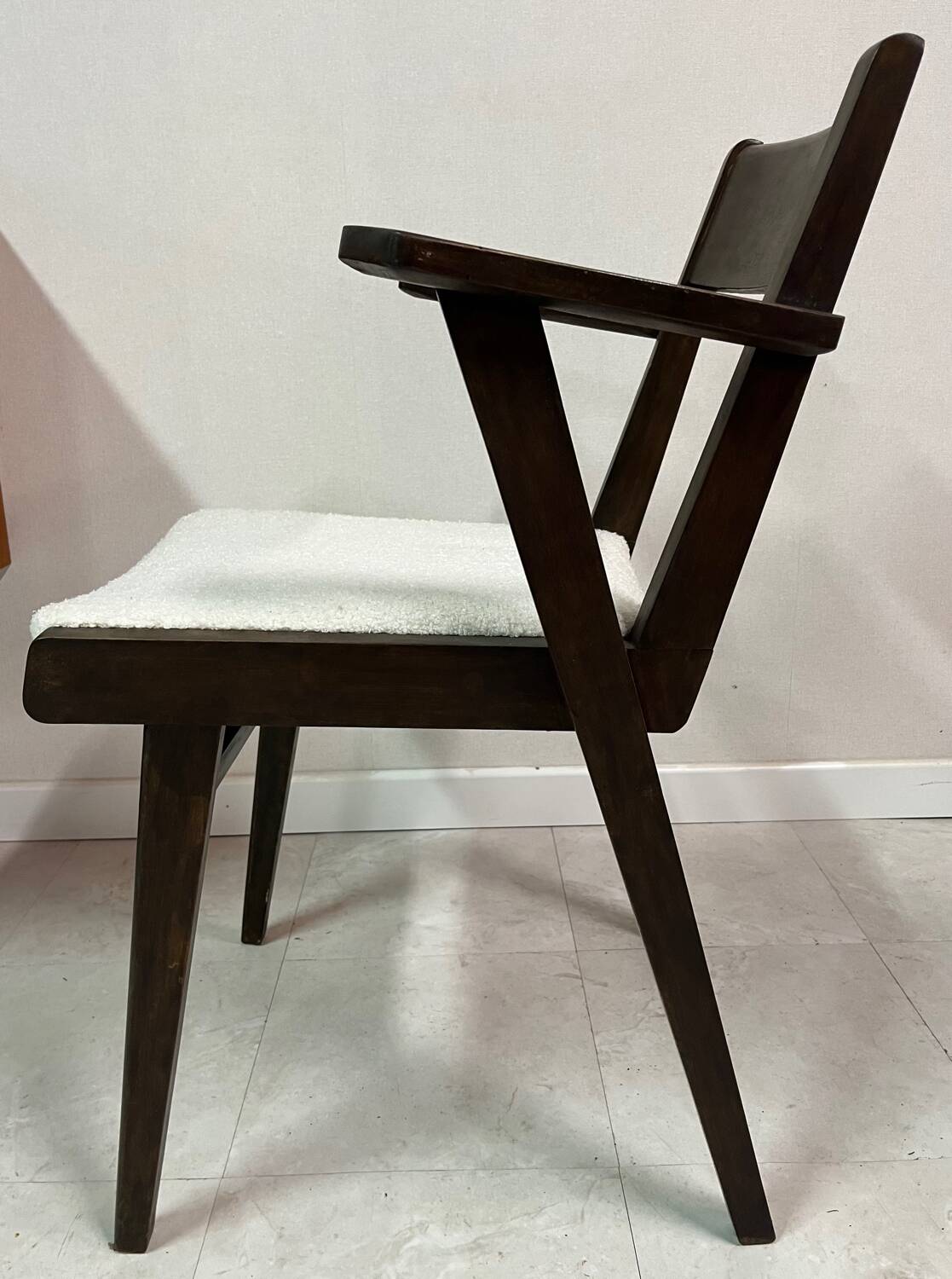 Bridge armchair in new French terry fabric