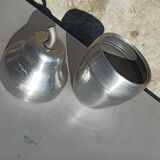 Old ice bucket ice cube in the shape of aluminum pear