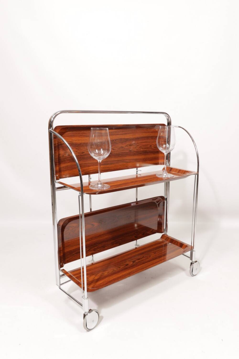 Bauhaus roll bar table chrome 1960 mid century modern design