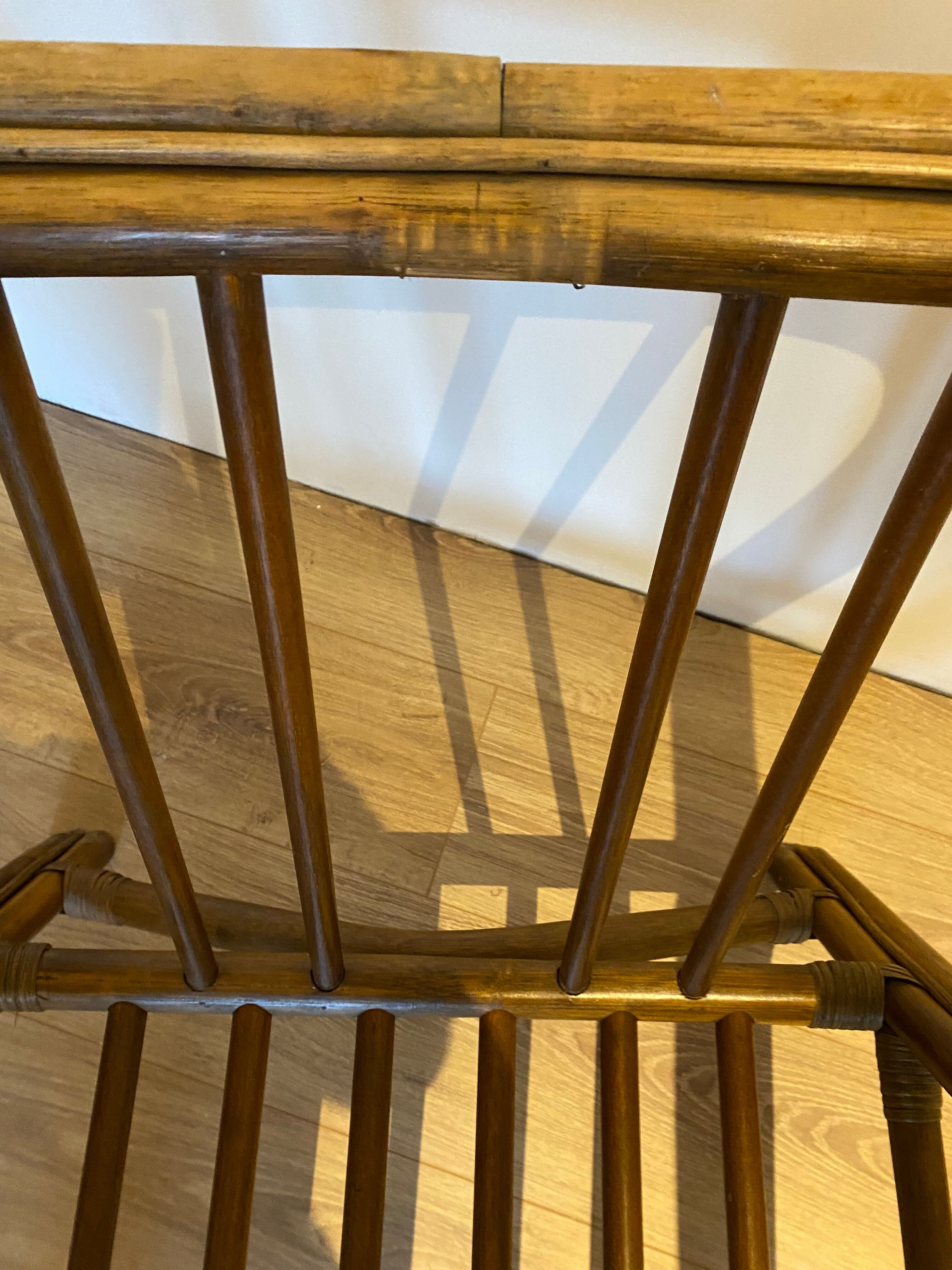 Pair of vintage rattan bamboo armchairs